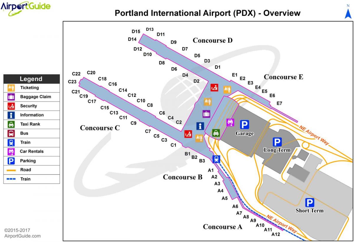 карта Међународни аеродром Портланд
