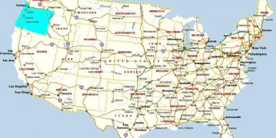 Портланд Орегон на мапи САД