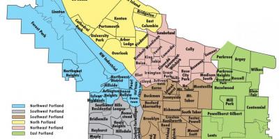Портланд Орегон област на мапи
